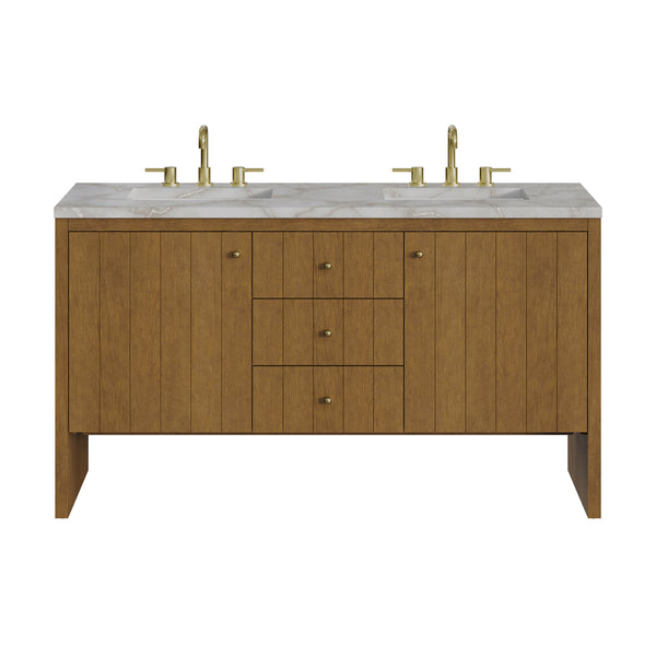 James Martin Hudson 60" Double Vanity with 3 CM Countertop & FreePower Wireless Charger