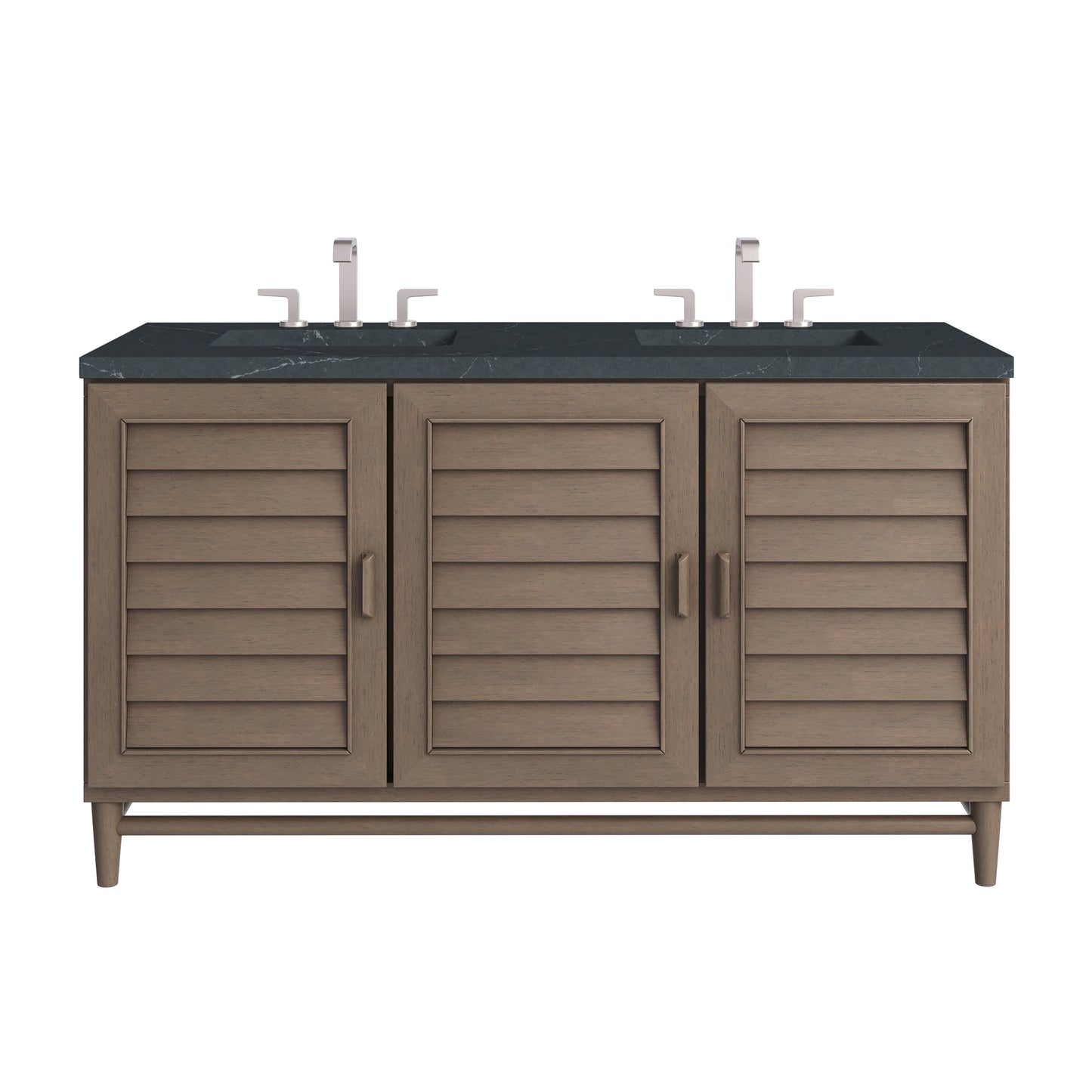 James Martin Portland 60" Double Vanity Whitewashed Walnut with 3 CM Countertop