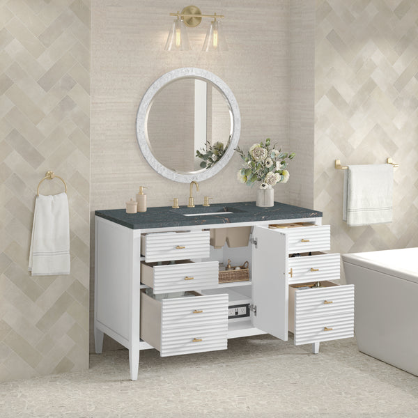 James Martin Myrrin 48" Single Vanity with 3 CM Countertop & FreePower Wireless Charger