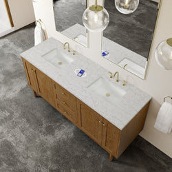 James Martin Laurent 72" Double Vanity with 3 CM Countertop & FreePower Wireless Charger