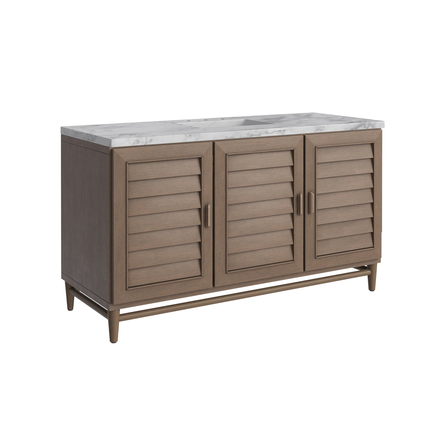James Martin Portland 60" Single Vanity Whitewashed Walnut with 3 CM Countertop