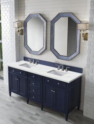 James Martin Brittany 72" Double Vanity with 3 CM Countertop & FreePower Wireless Charger