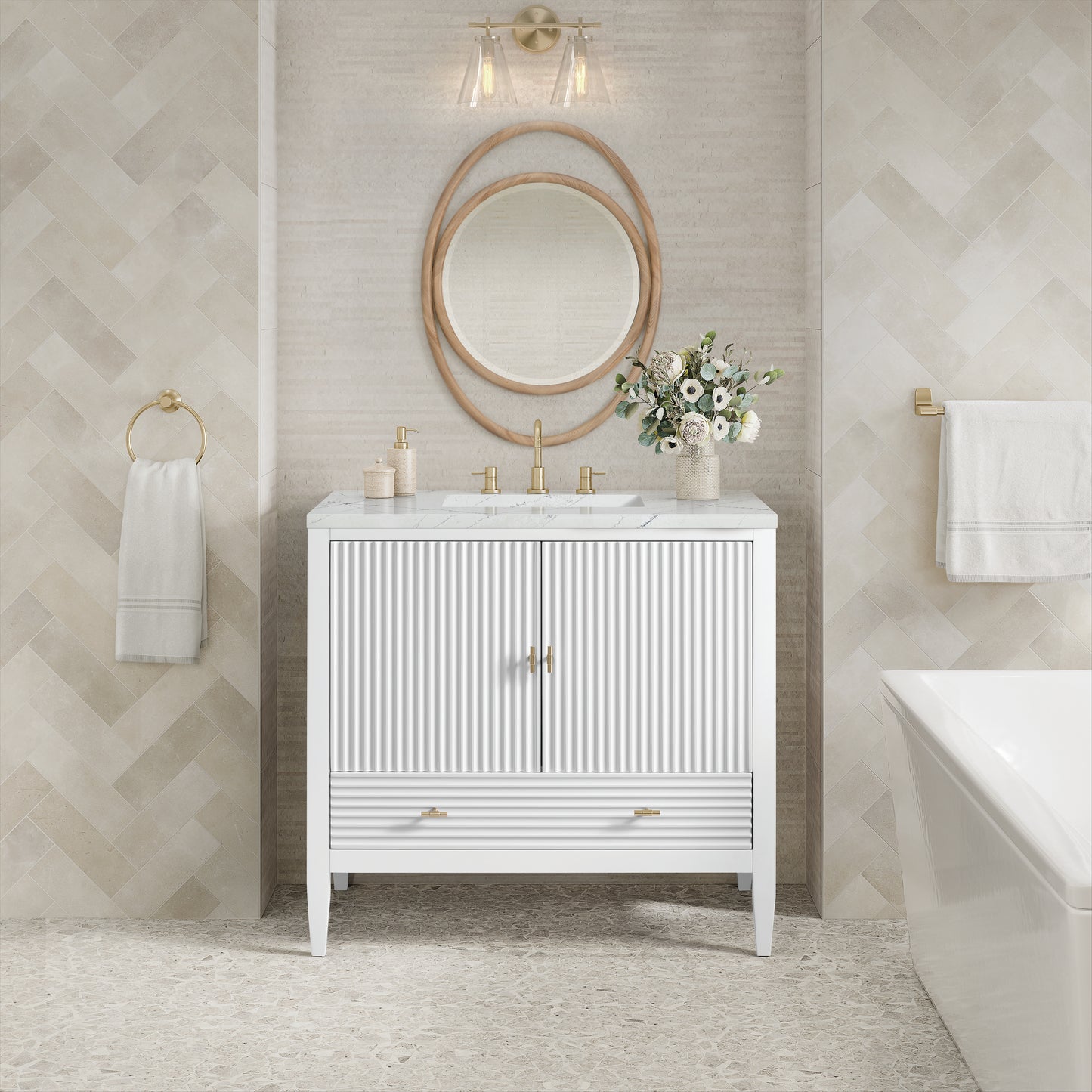 James Martin Myrrin 36" Single Vanity with 3 CM Countertop