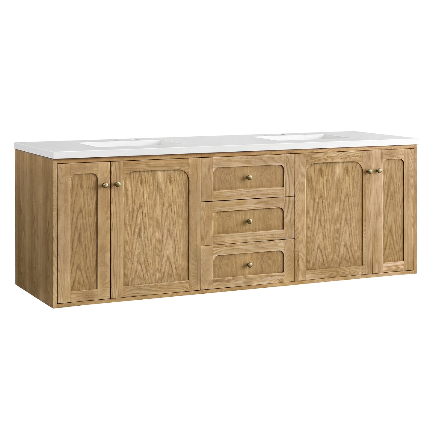 James Martin Laurent 72" Double Vanity, Light Natural Oak