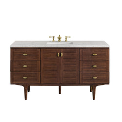 James Martin Amberly 60" Single Vanity, Mid-Century Walnut