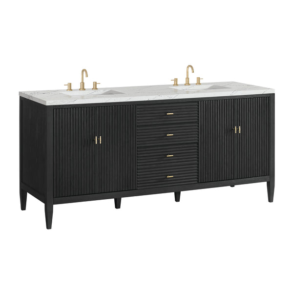 James Martin Myrrin 72" Double Vanity with 3 CM Countertop & FreePower Wireless Charger