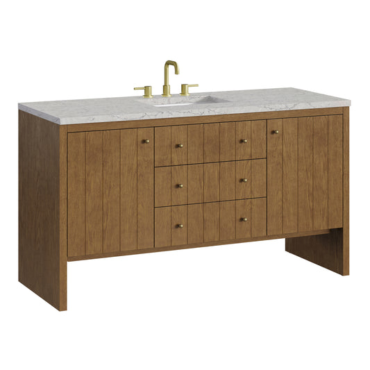 James Martin Hudson 60" Single Vanity with 3 CM Countertop & FreePower Wireless Charger