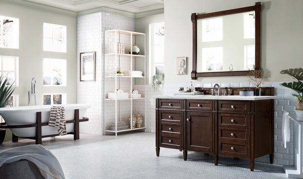 James Martin Brittany 60" Single Vanity with 3 CM Countertop & FreePower Wireless Charger
