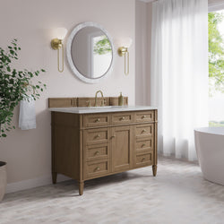 James Martin Brittany 48" Single Vanity with 3 CM Countertop & FreePower Wireless Charger