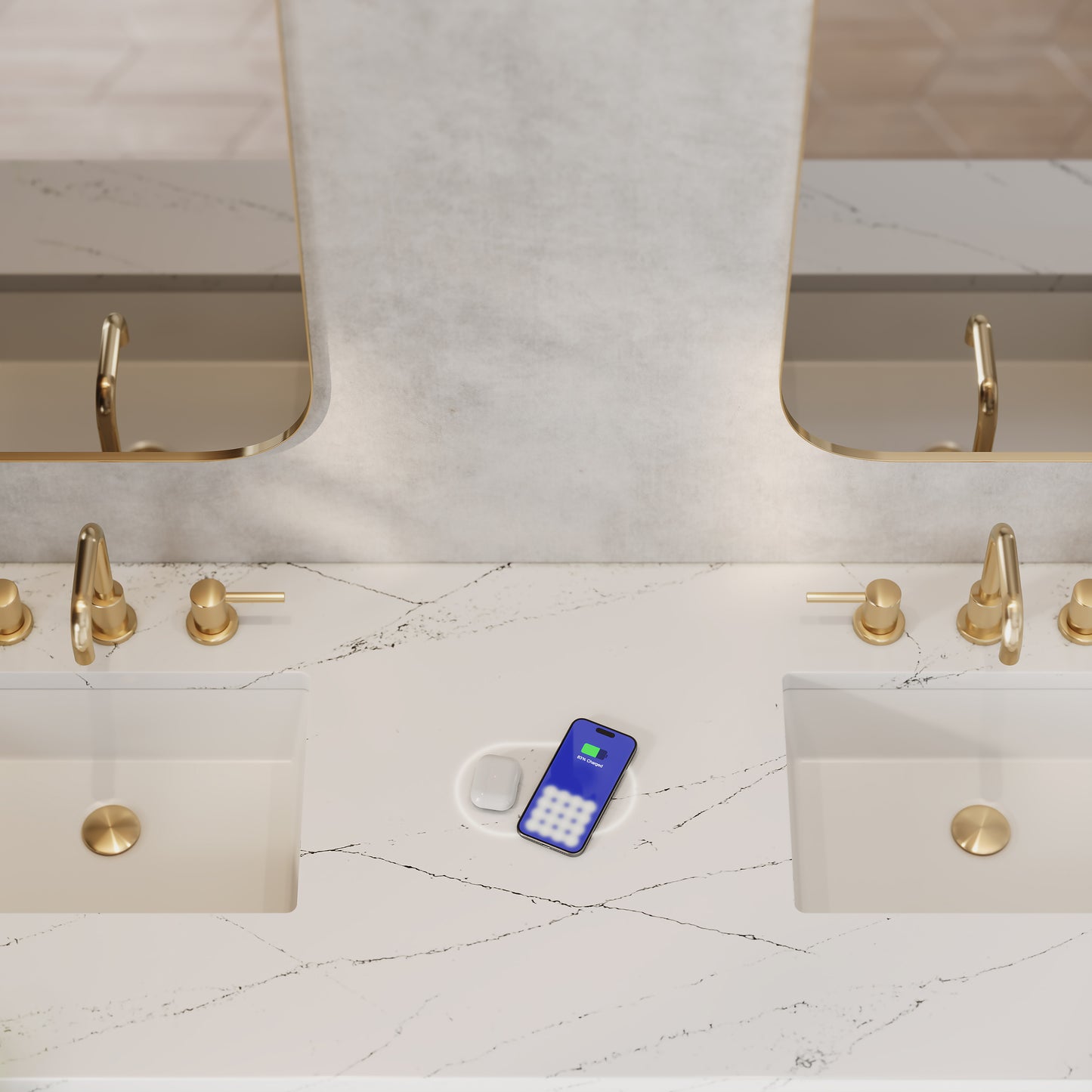 James Martin Brookfield 72" Double Vanity with 3 CM Countertop & FreePower Wireless Charger