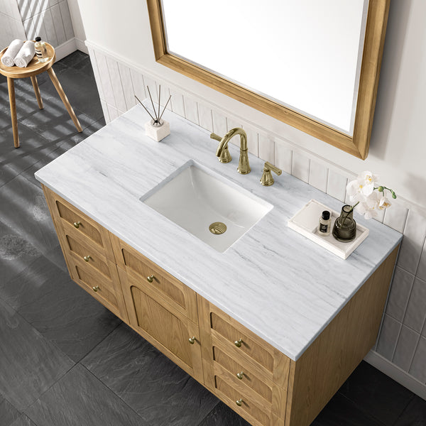 James Martin Laurent 48" Single Vanity, Light Natural Oak, Cabinet Only - Luxe Bathroom Vanities