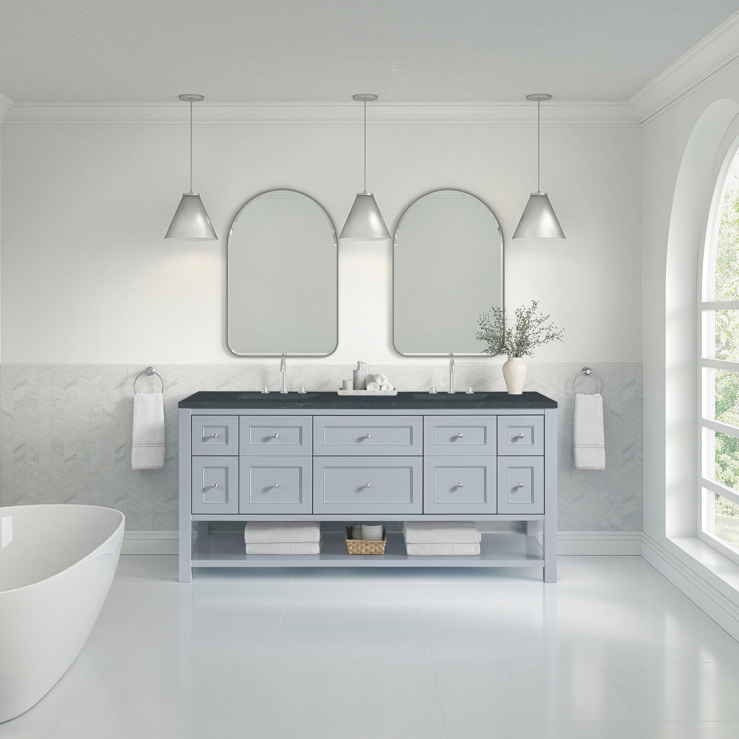 James Martin Breckenridge 72" Double Vanity w/ 3 CM Countertop
