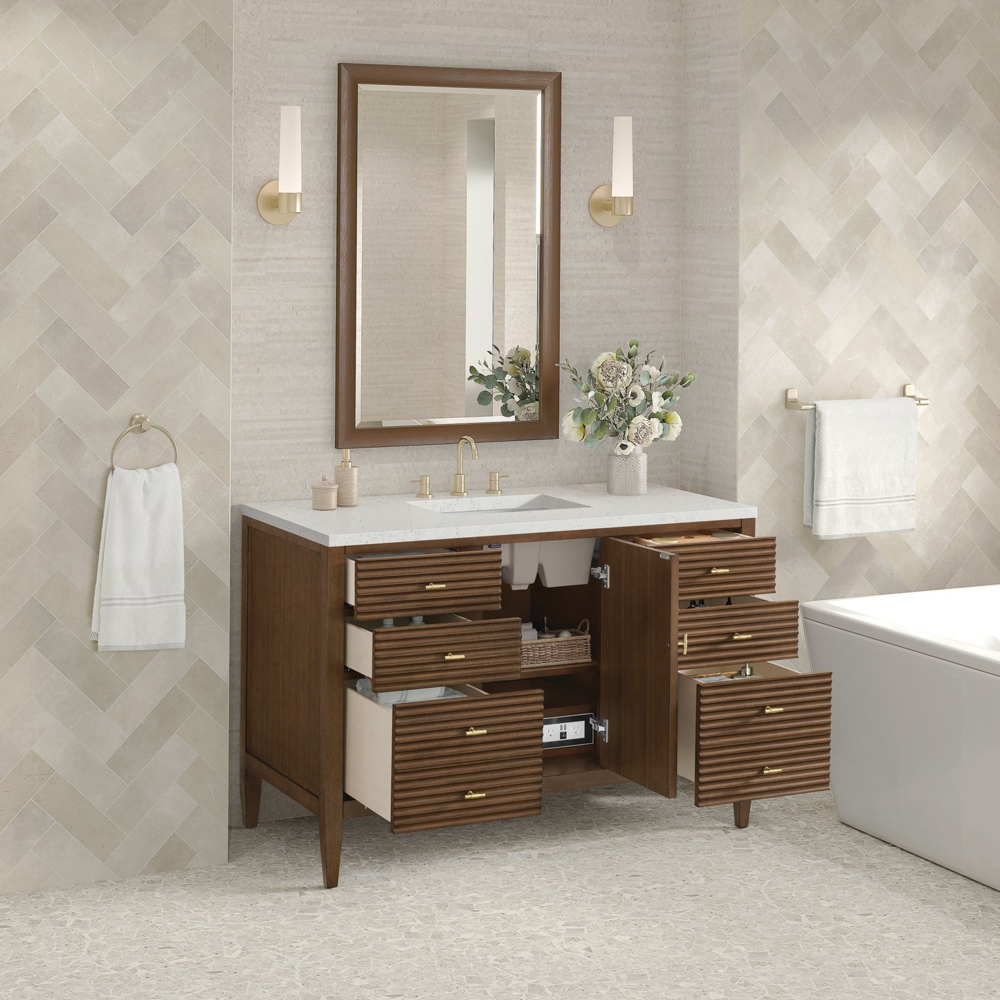 James Martin 48" Myrrin Vanity, W/ 3CM Top