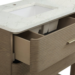 James Martin Lucian 72" Double Vanity, Pebble Oak w/ 3 CM Top - Luxe Bathroom Vanities