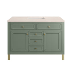 James Martin Chicago 48" Single Vanity, Smokey Celadon - Luxe Bathroom Vanities