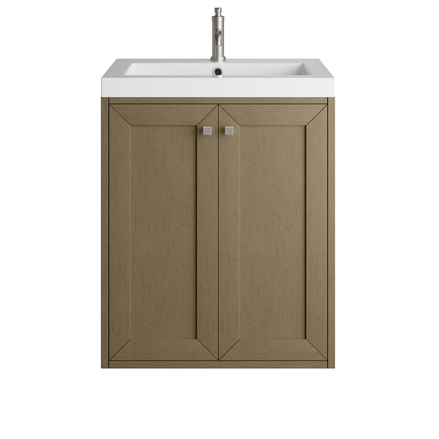 James Martin Chianti Single Floating Vanity with White Glossy Composite Stone Top