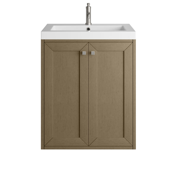James Martin Chianti Single Floating Vanity with White Glossy Composite Stone Top