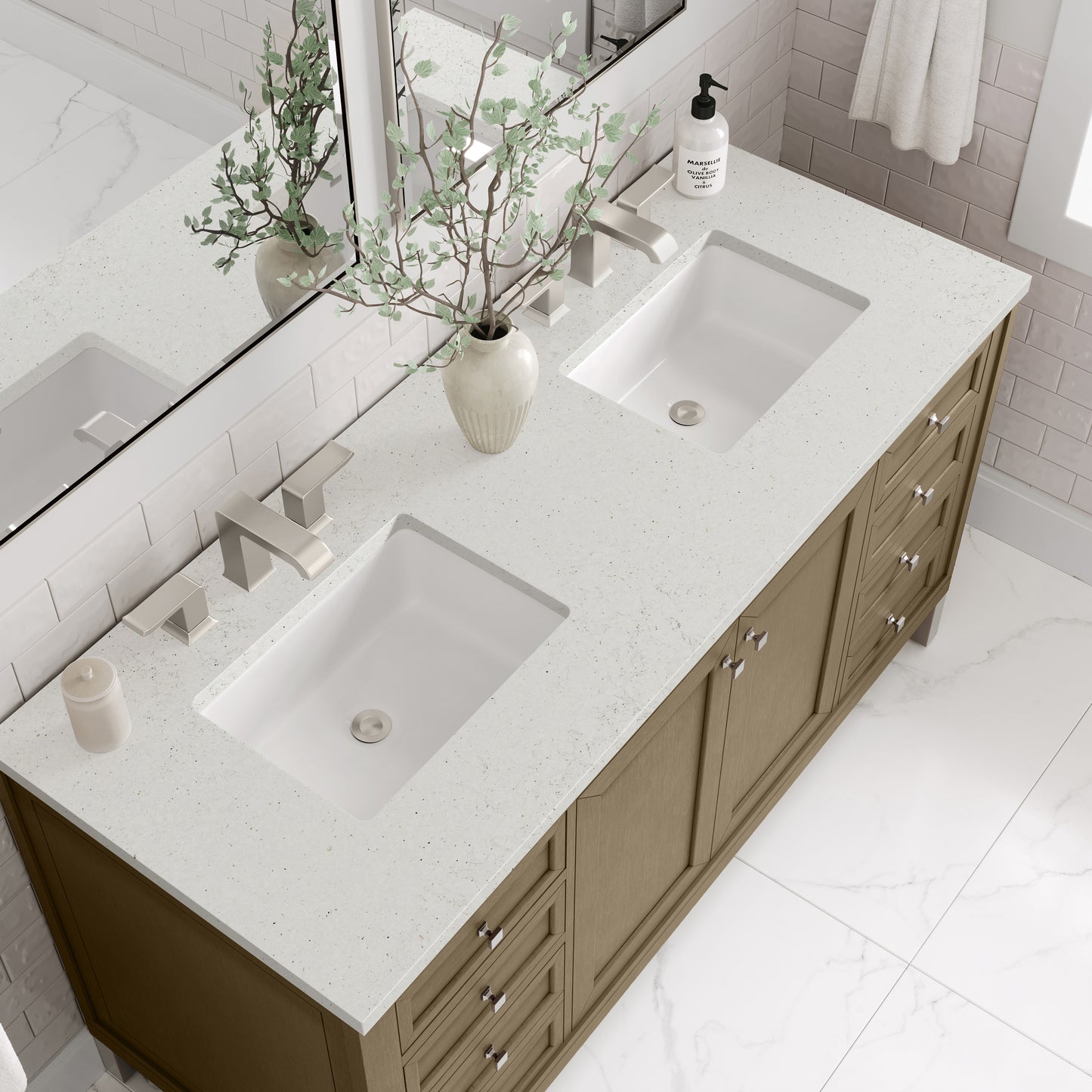 James Martin Chicago 60" Double Vanity with 3 CM Countertop