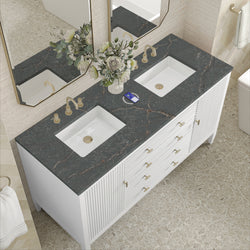 James Martin Myrrin 60" Double Vanity with 3 CM Countertop & FreePower Wireless Charger