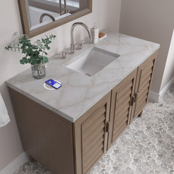 James Martin Portland 48" Single Vanity Whitewashed Walnut with 3 CM Countertop & FreePower Wireless Charger