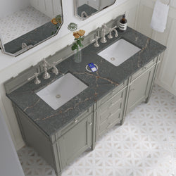 James Martin Brittany 60" Double Vanity with 3 CM Countertop & FreePower Wireless Charger