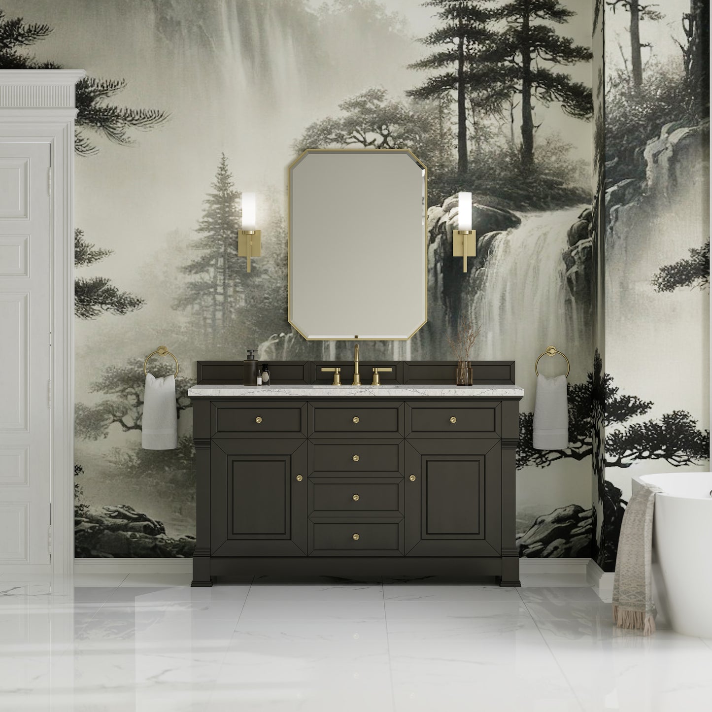 James Martin Brookfield 60" Single Vanity with 3CM Countertop & FreePower Wireless Charger