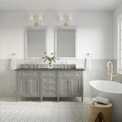 James Martin Brittany 72" Double Vanity with 3 CM Countertop & FreePower Wireless Charger