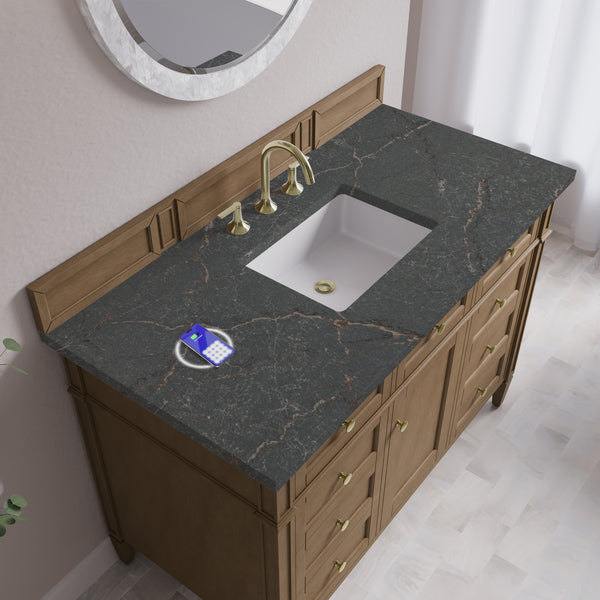 James Martin Brittany 48" Single Vanity with 3 CM Countertop & FreePower Wireless Charger