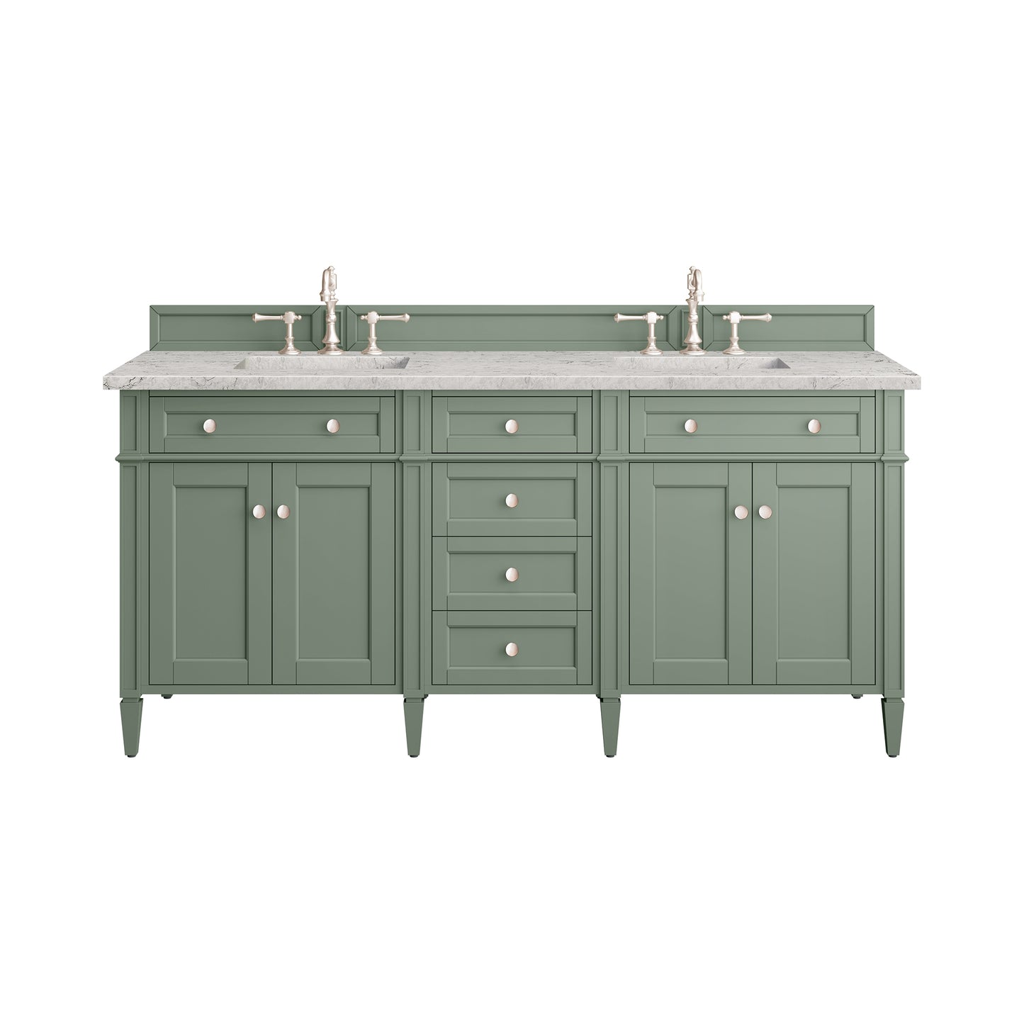 James Martin Brittany 72" Double Vanity with 3 CM Countertop & FreePower Wireless Charger