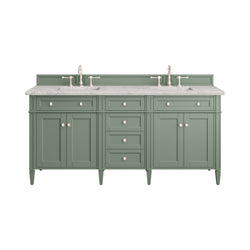 James Martin Brittany 72" Double Vanity with 3 CM Countertop & FreePower Wireless Charger