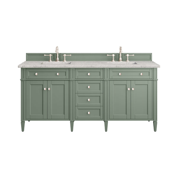 James Martin Brittany 72" Double Vanity with 3 CM Countertop & FreePower Wireless Charger