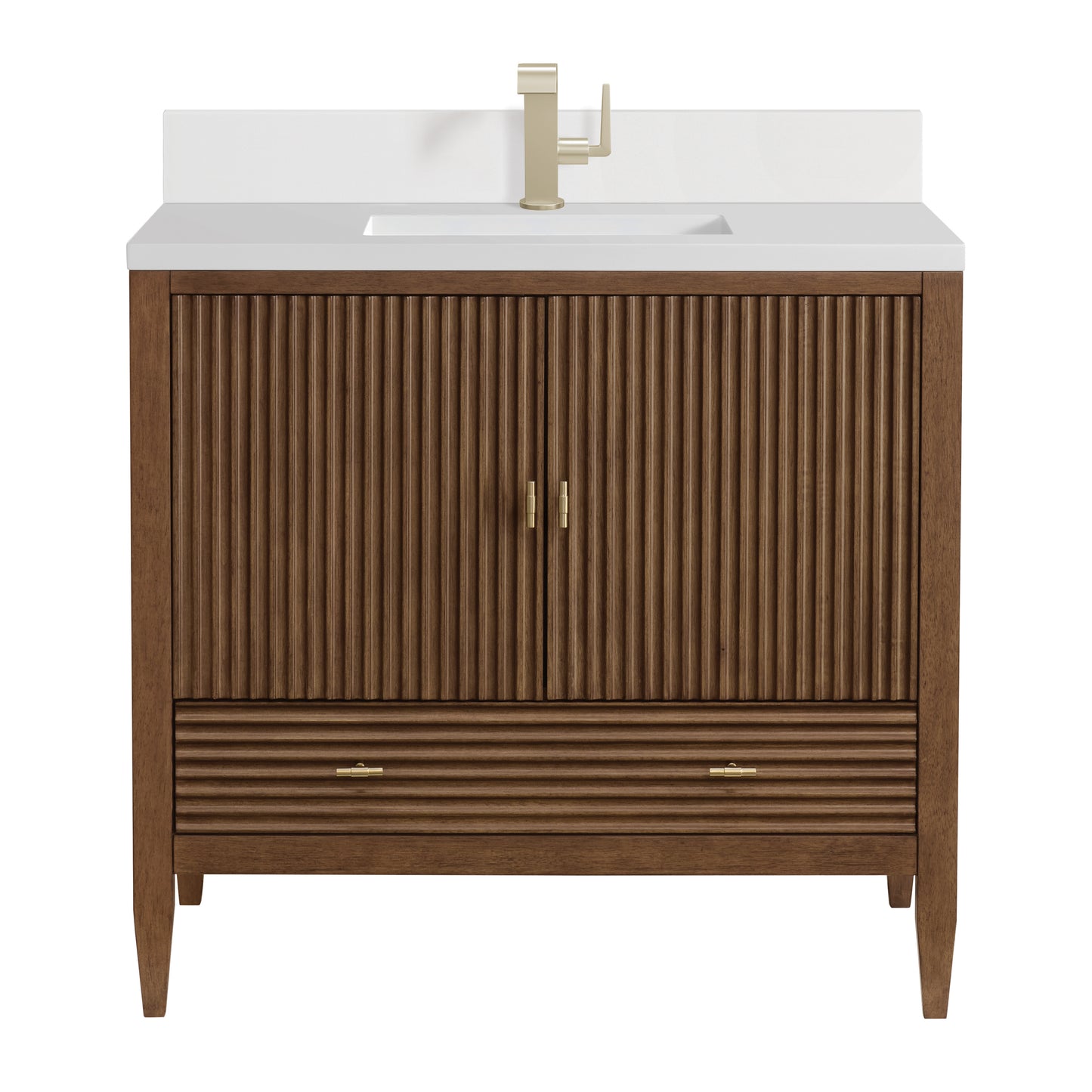 James Martin Myrrin 36" Vanity with Single Hole 3 CM White Zeus Silestone Top & Backsplash