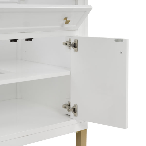 James Martin Chicago 30" Single Vanity with Single Hole 3CM White Zeus Silestone Top & Backsplash