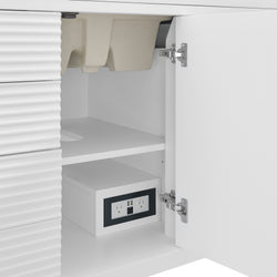 James Martin Myrrin 48" Single Vanity with Single Hole 3 CM White Zeus Silestone Top & Backsplash