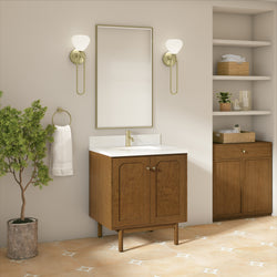 James Martin Laurent 30" Single Vanity with Single Hole 3 CM Countertop and Matching Backsplash