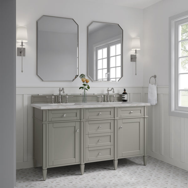 James Martin Brittany 60" Double Vanity with 3 CM Countertop