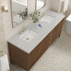 James Martin Myrrin 72" Double Vanity with 3 CM Countertop & FreePower Wireless Charger