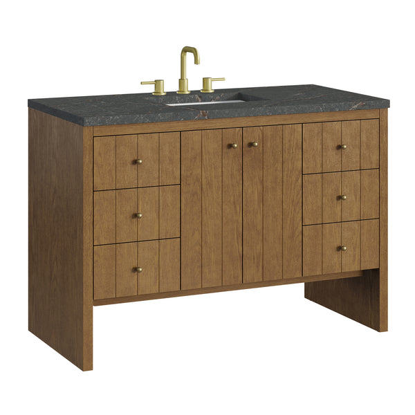 James Martin Hudson 48" Single Vanity Honey Oak w/ 3 CM Countertop & FreePower Wireless Charger