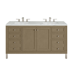 James Martin Chicago 60" Double Vanity with 3 CM Countertop & FreePower Wireless Charger
