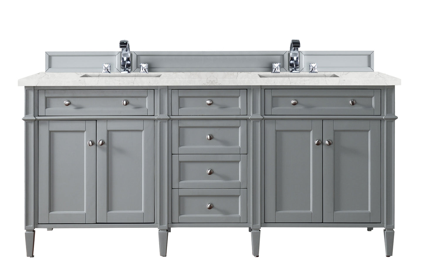 James Martin Brittany 72" Double Vanity with 3 CM Countertop & FreePower Wireless Charger