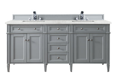 James Martin Brittany 72" Double Vanity with 3 CM Countertop & FreePower Wireless Charger