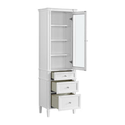 James Martin Brittany Linen Cabinet, Bright White