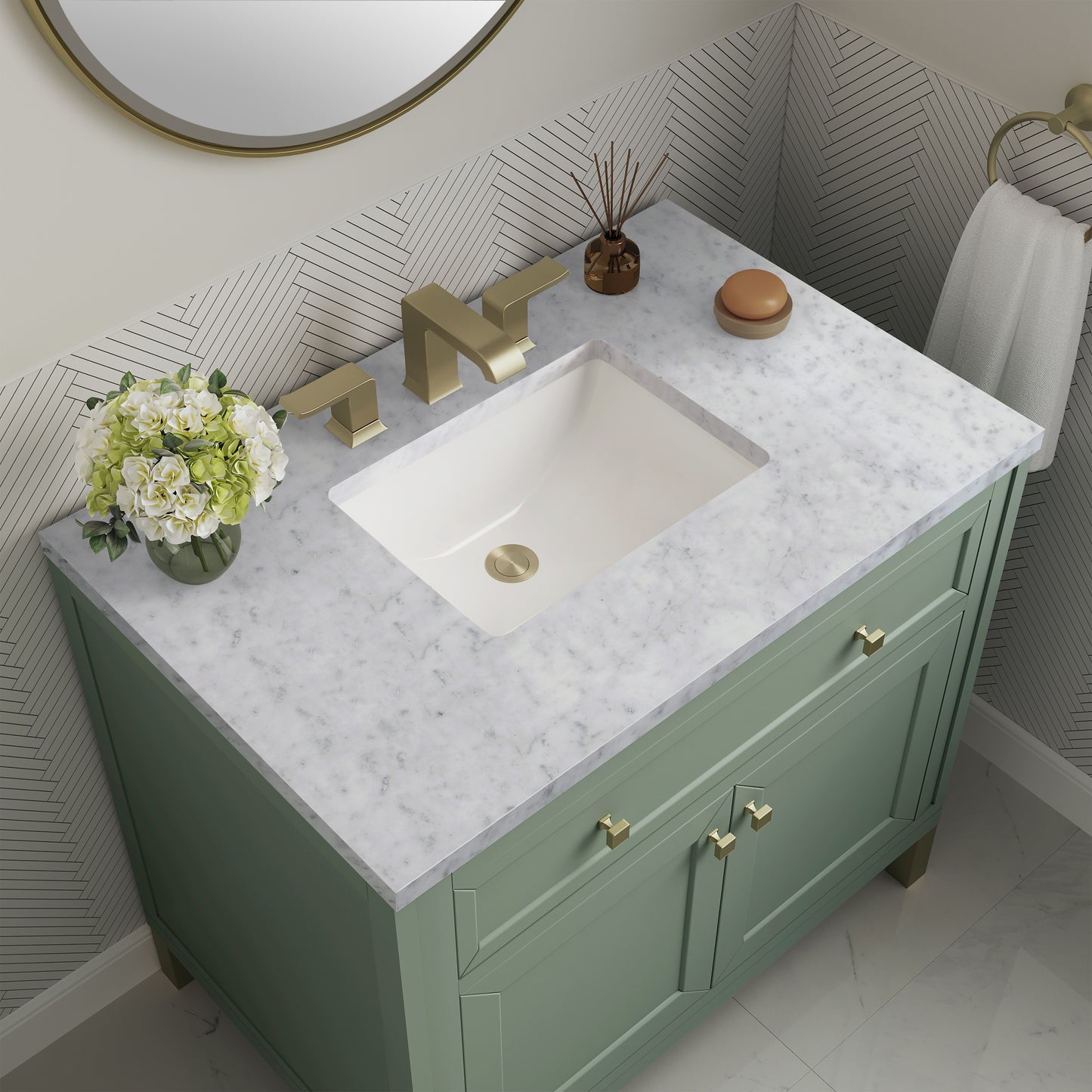 James Martin Chicago 36" Single Vanity with 3 CM Countertop