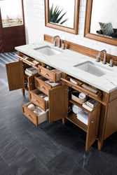 James Martin Brittany 72" Double Vanity with 3 CM Countertop & FreePower Wireless Charger
