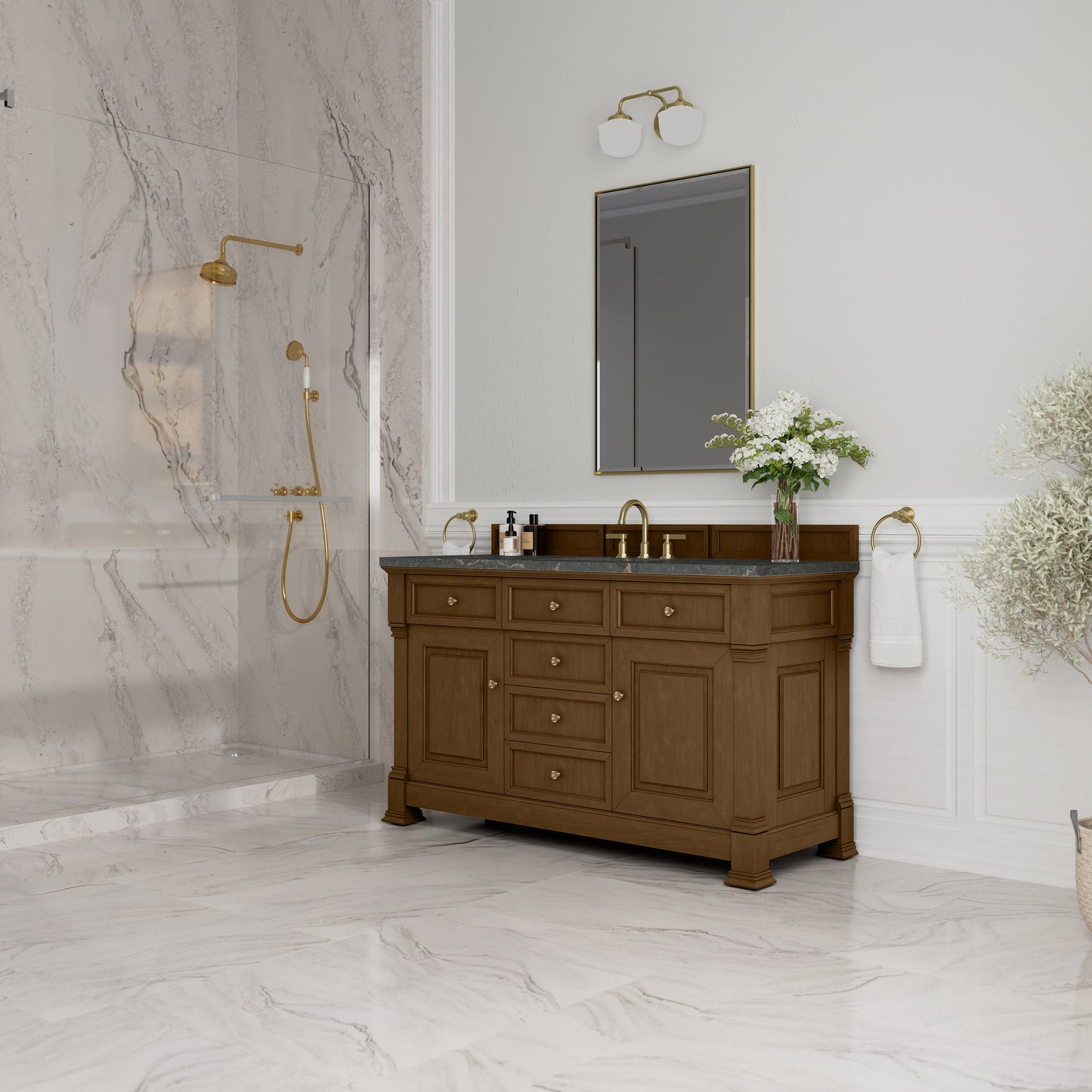 James Martin Brookfield 60" Single Vanity with 3CM Countertop & FreePower Wireless Charger