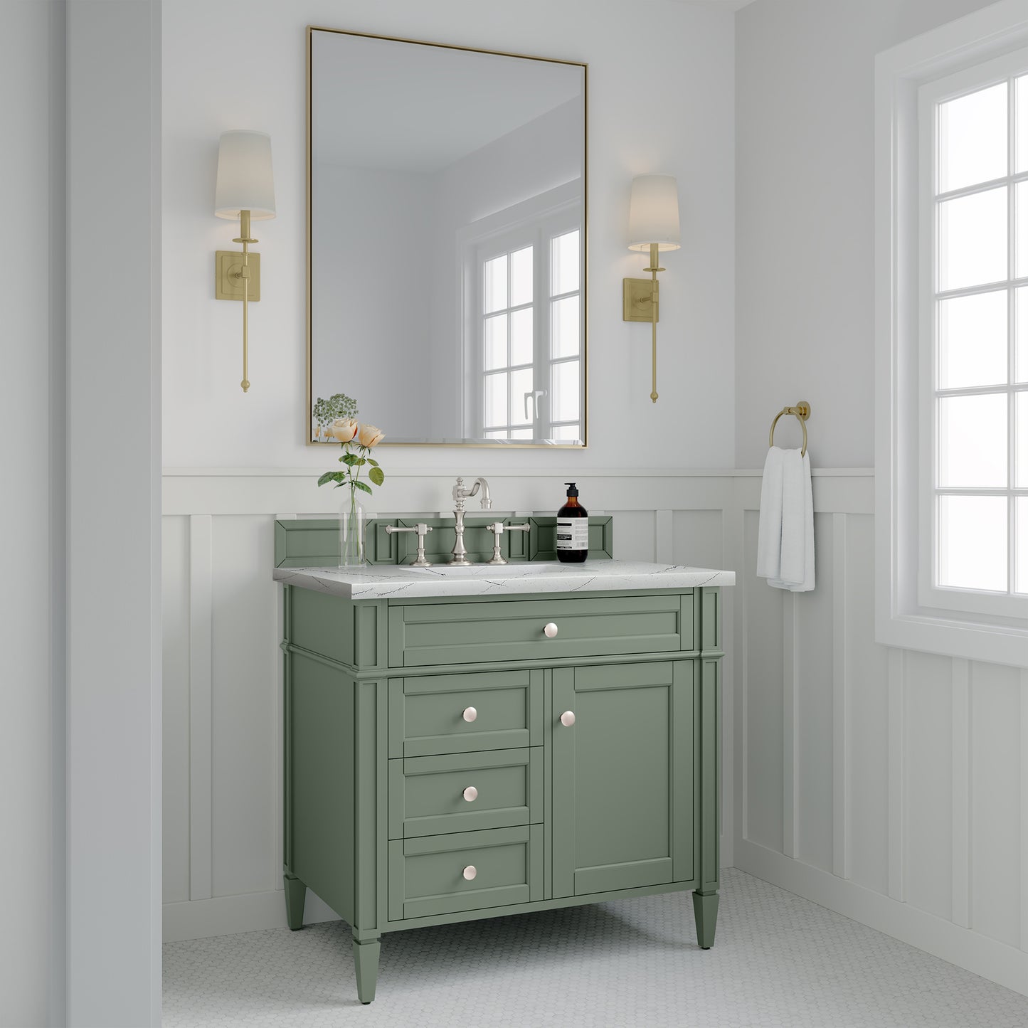 James Martin Brittany 36" Single Vanity with 3 Countertop