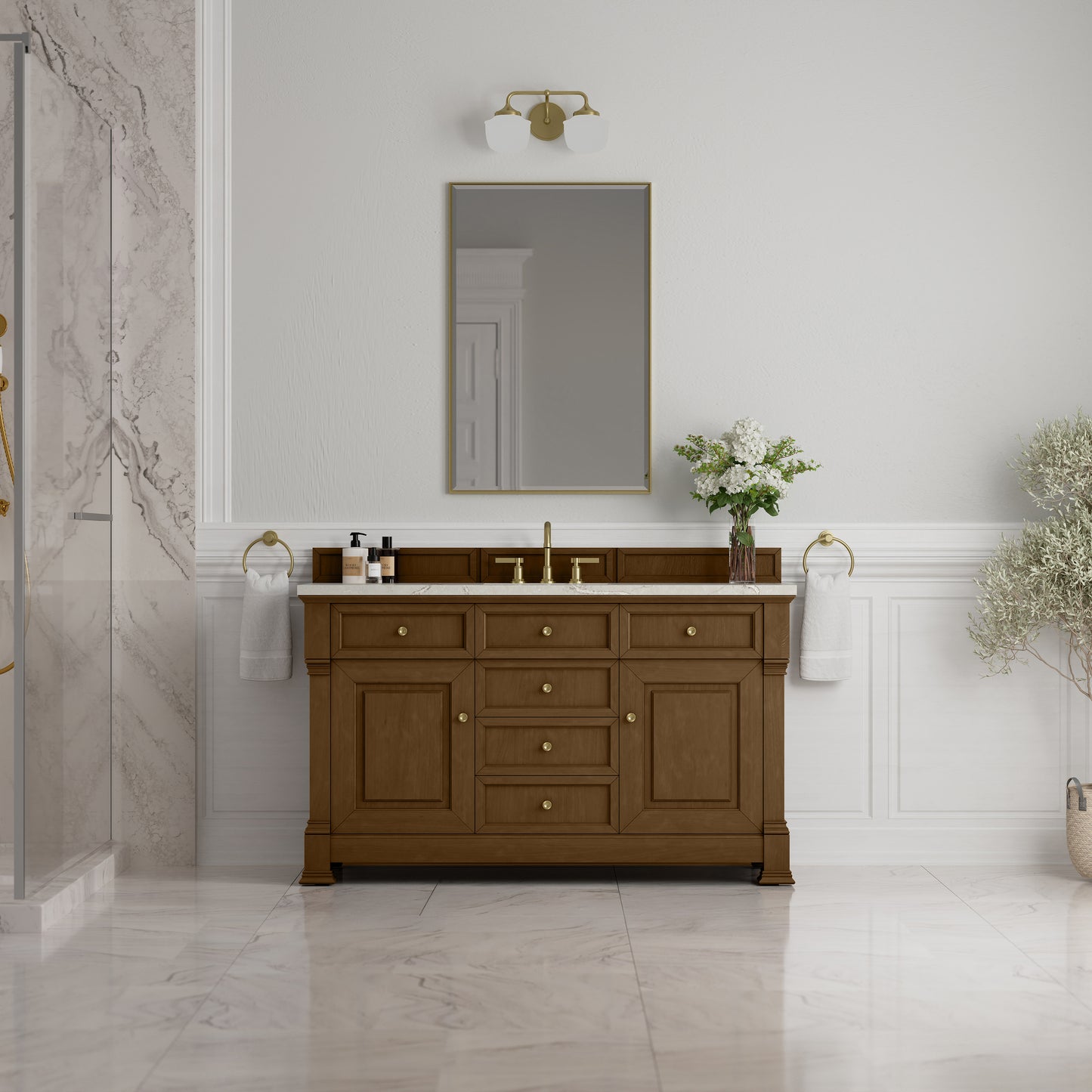 James Martin Brookfield 60" Single Vanity with 3CM Countertop & FreePower Wireless Charger