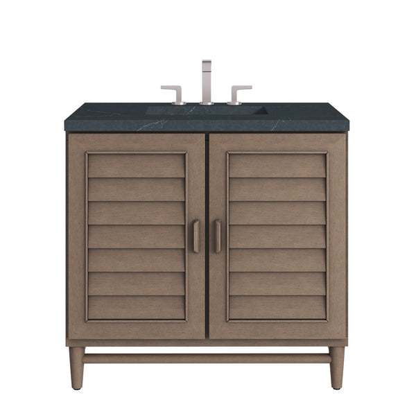James Martin Portland 36" Single Vanity Whitewashed Walnut with 3 CM Countertop
