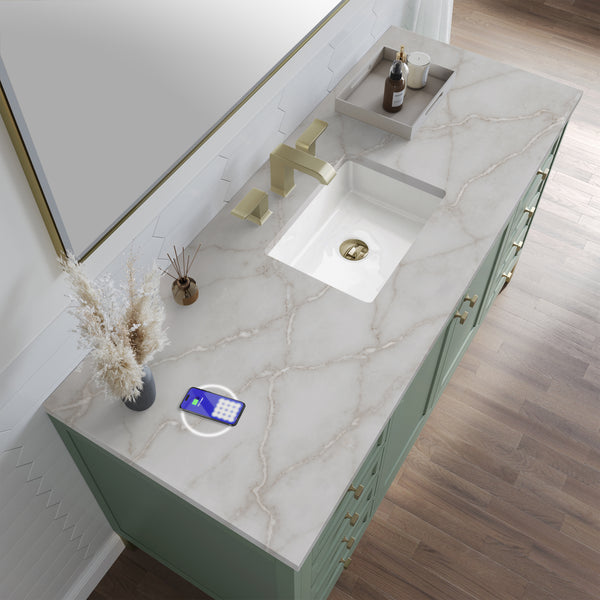 James Martin Chicago 60" Single Vanity with 3 CM Countertop & FreePower Wireless Charger