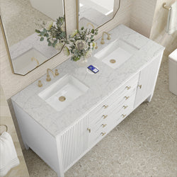 James Martin Myrrin 60" Double Vanity with 3 CM Countertop & FreePower Wireless Charger